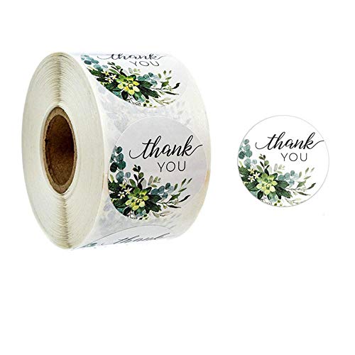 Aeromdale Thank You-Aufkleber, Blumen-Etiketten, rund, 2,5 cm, Business-Boutiquen-Paket, personalisierte Dekoration – # B – 1 Rolle von Aeromdale