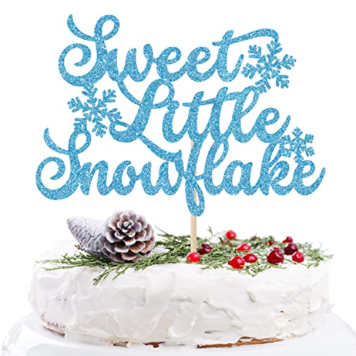 Sweet Little Snowflake Kuchendekoration – Winter Babyparty Kuchen Dekor, Winter Onederland 1. Geburtstag Party Dekorationen Zubehör (blau) von Aeryourtar