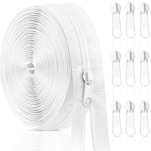 Aerzouser Endlosreißverschluss mit Zipper,10 Meter Reißverschluss Meterware,Bringen Sie 10 mit Zipper,Nylon Reisverschluss Endloses,Reißverschluss,Geeignet für Kleidung, Bettwäsche usw (Weiß, #3) Aerzouser Endlosreißverschluss mit Zipper,10 Meter Reißverschluss Meterware,Bringen Sie 10 mit Zipper,Nylon Reisverschluss Endloses,Reißverschluss,Geeignet für Kleidung, Bettwäsche usw (Weiß, #3) von Aerzouser