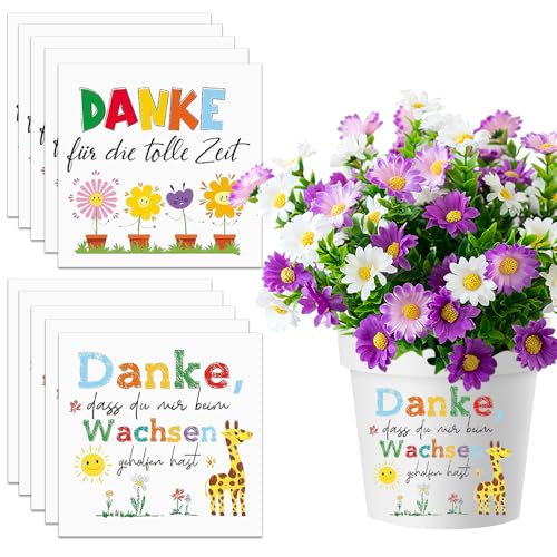 Afenau Aufkleber für Den Blumentopf, 10Pcs Dankeschön Geschenke, Danke DASS du Mir Beim Wachsen Geholfen Hast, Danke Erzieherin Geschenk, Danke Kindergarten Sticker für Blumentöpfe und Kindergärten von Afenau