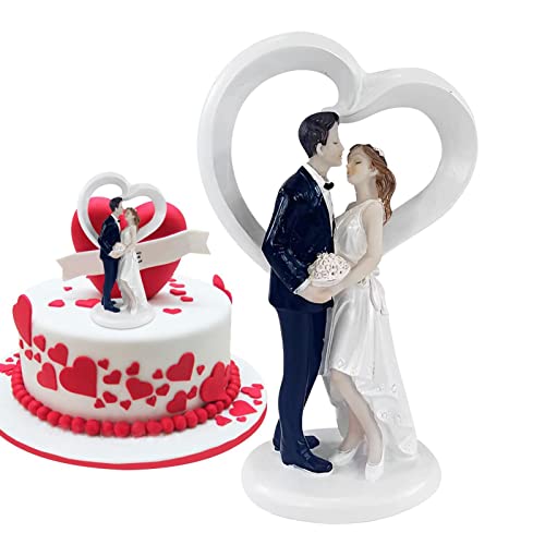 Aferzov Cake Topper Hochzeit Braut und Bräutigam - Hochzeitstortenfigur im europäischen Stil,Kuchen Harz Dekoration Hochzeit Dekoration Figur Handwerk Geschenk für Liebhaber von Aferzov