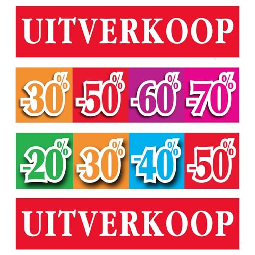 Affichesstore 30764 – 4 Poster Uitverkoop – L 80 x H 20 cm – glänzendes Papier 170 g – Siebdruckqualität – von -20 % bis -70 % von Affichesstore