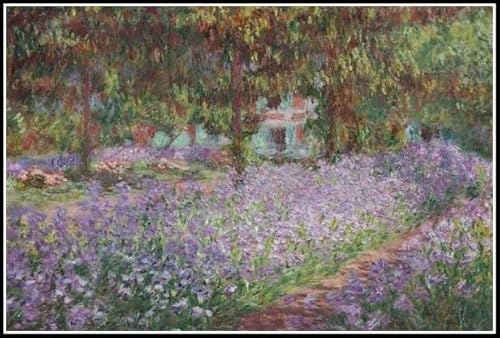 Claude Monet Gartenmalerei Iris in Monets, Malen nach Zahlen für Erwachsene und Anfänger, digitales Malen nach Zahlen, Set auf Leinwand, 40 x 50 cm von Afouptao