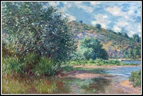 Landschaft at Port Villez Malen von Claude Monet Crafts Graphy DIY Ölgemälde Malen nach Zahlen Kits Acrylgemälde 40 x 50 cm von Afouptao