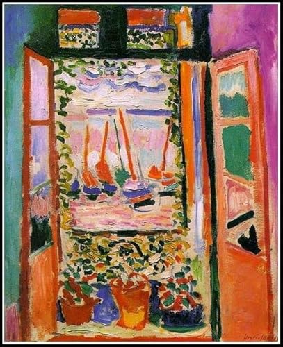 Open Window Collioure Malen von Henri Matisse - Malen nach Zahlen für Erwachsene Anfänger - DIY Digital Malen nach Zahlen Kits auf Leinwand 40 x 50 cm von Afouptao