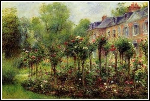 The Rose Garden at Wargemont 1879 Gemälde von Pierre Auguste Renoir Crafts Graphy DIY Ölgemälde, Malen nach Zahlen Kits für Erwachsene, Acrylgemälde 40 x 50 cm von Afouptao