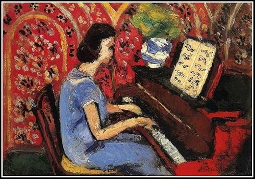 Woman at Tbe Piano Malerei von Henri Matisse - Malen nach Zahlen Kits für Erwachsene und Kinder DIY Ölgemälde Digital - Leinwand Wandkunst Heimdekoration 40 x 50 cm von Afouptao