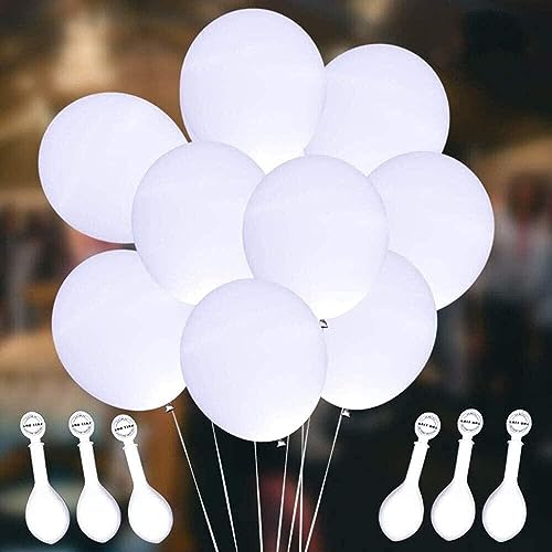 40 Stück LED-Ballons, leuchtende Ballons blinkende Lichter 10–24 Stunden für dunkle Partyzubehör, Geburtstag, Weihnachtsdekoration, befüllbar mit Helium und Luft (weiß) von Afoxon