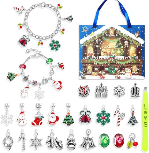 Adventskalender Diamond Painting Kits - 2024 Adventskalender für Kinder, 24 Tage Weihnachten Countdown Kalender, Kunst und Handwerk für Mädchen, DIY Gem Keychains Weihnachten Geschenkideen für Mädchen von Afoxon