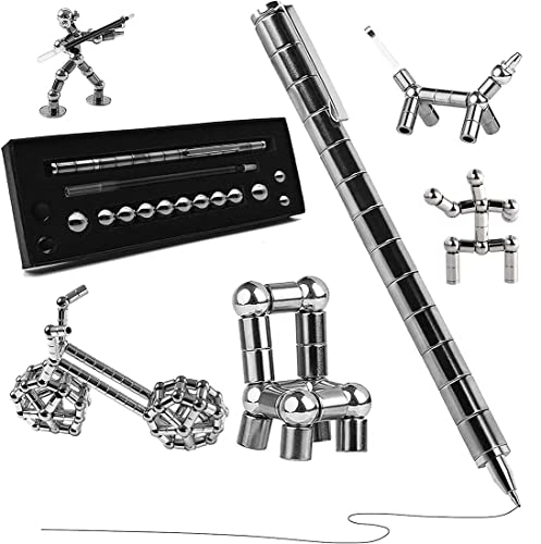 Afufu Magnetischer Kugelschreiber, Dekompressions-Metall-Fidget-Stift, multifunktional verformbar Magnet-Kugelschreiber für Büro, Schreiben, Stressabbau, kreatives Spielzeug für Kinder, Angstlinderung von Afufu