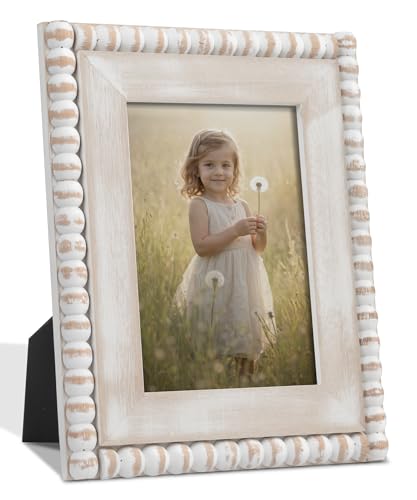 Afuly Bilderrahmen 13x18 Rustikal mit Holz Perlen Natürliches Massivholz Fotorahmen Desktop Wand Objektrahmen Weihnachten Hochzeit Geburtstag Geschenke für Frauen Freund Mama Paar Famile Oma von Afuly