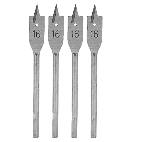 4-teilige flache Holzbohrer, Spatenbohrer, Hartstahl, Holzbearbeitung, Flachbohrer, genaue Positionierung, Lochöffner, DIY-Bohrwerkzeug-Set, 16 mm von Agatige