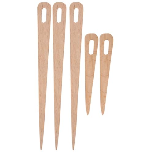 Agatige webnadel Kinder, webnadel Schule, Holz Hand Loom Stick Set, 5 stücke DIY Holz Big Eye Stricknadeln Gobelin Weben Handwerkswerkzeuge für Pullovern, Hüten, Schals, Wandbehängen, Wandteppichen von Agatige