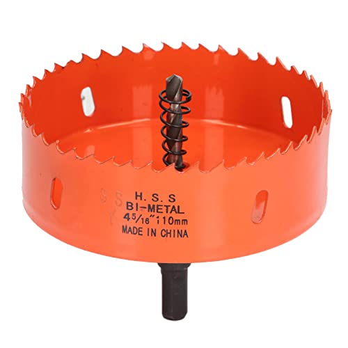 Bimetall-Lochsäge, Zubehör für HSS-Bohrmaschinenteile mit Hochleistungsdorn für Cornhole-Bretter, Holz-PVC-Metall-Bohrmaschinenteile (4-5/16(110mm)) von Agatige