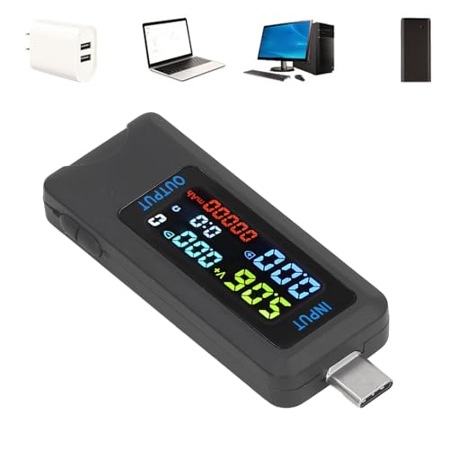 Digitales Voltmeter-Amperemeter, 4-stelliges multifunktionales bidirektionales IPS-LCD-Display TYP C Tester Professioneller Mikrostromtester zum Messen von Agatige