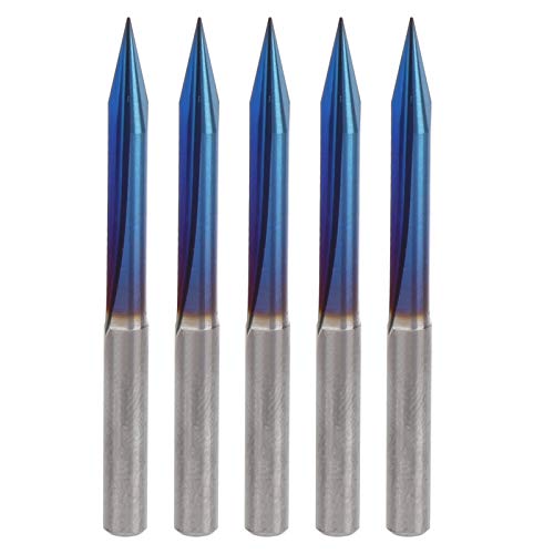 Engraving Bit, 5pcs 4 x 0.3 x 20 2 Flutes V Tip Engraving Bit 4mm Shank Straight End Mill Cutter Carving Tool for Acrylic Wood MDF Aluminum Lettering Sign Making von Agatige