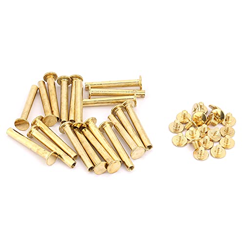 Flat Head Rivet, 20pcs M5 Flat Head Book Album Nieten Schraubeset für DIY Leder Bastelbuchbindend (M5*30)20pcs)) von Agatige