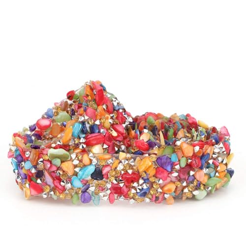 Selbstklebende Kristall Strass Diamant Band, strasssteine selbstklebend, glitzersteine selbstklebend, 2cm color 1 m DIY glänzendes buntes Stein-Zierband Dekorationszubehör für Auto Handwerk Hochzeit von Agatige