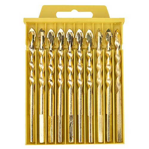 Verdrehte Bohrerbits, Multifunktionsdreiecks -Carbid -geschlitzte Bohrmaschine Bit Saw Bohrbit Set für Keramikfliesen Glas (10 packs 6mm) von Agatige