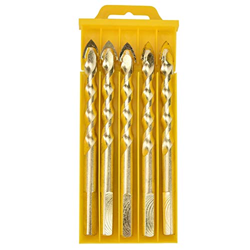 Verdrehte Bohrerbits, Multifunktionsdreiecks -Carbid -geschlitzte Bohrmaschine Bit Saw Bohrbit Set für Keramikfliesen Glas (5 packs 10mm) von Agatige