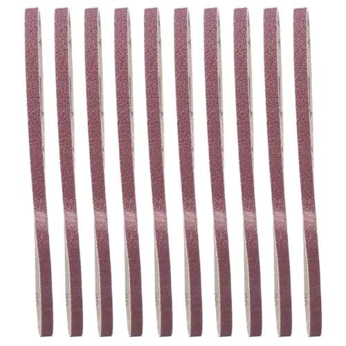 Schleifbänder, Premium Schleifband-Set, bandschleifmaschine schleifband, 10-teiliges 100# Bandschleifer Schleifbandband 533 x 9 mm Aluminiumoxid-Schleifpapier Schleifen Polieren Schärfbänder von Agatige