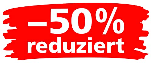 Aufkleber -20-30 -50-60% reduziert 48 x 20 cm für Sale und Rabattaktionen, Ideal für Modegeschäft, Boutique (-50%) von Agentur Werner Kuhlins