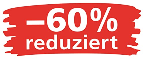 Aufkleber -20-30 -50-60% reduziert 48 x 20 cm für Sale und Rabattaktionen, Ideal für Modegeschäft, Boutique (-60%) von Agentur Werner Kuhlins