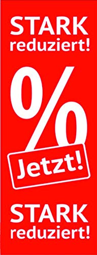 Banner Plakate Langbahn für Sale und Rabattaktionen - 48 x 138 cm für Schaufenster und Wände - auch mit Klemmschiene zum Aufhängen (Stark Reduziert, Ohne Klemmschiene) von Agentur Werner Kuhlins