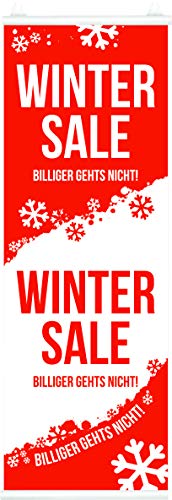 Banner Plakate Langbahn für Sale und Rabattaktionen - 48 x 138 cm für Schaufenster und Wände - auch mit Klemmschiene zum Aufhängen (Winter Sale, Mit Klemmschiene) von Agentur Werner Kuhlins