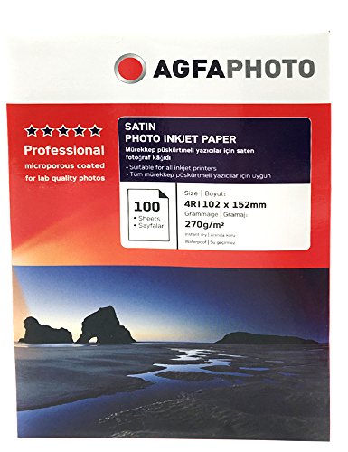 AgfaPhoto AP260100A6S Tintenstrahl-Fotopapier 10x15 100 Blatt 260Gr satiniert von AgfaPhoto