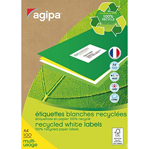 APLI 102645 Mehrzweck-Etiketten, 100% recycelt, 63,5 x 33,9 mm, 2400 Stück von APLI