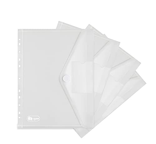 10er-pack Dokumententasche A4 - A4 Sichttasche Dokumenten Mappen Brieftaschen Tasche für Dokument Organisieren mit Lochrand Klettverschluss und Etikettentasche von Agoer