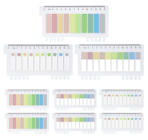 1200 Stück Index Tabs Haftstreifen, Bunt Sticky Notes Page Marker Selbstklebend Klebezettel für Markieren und Hervorheben von Seiten,10 Farben 3 Designs Haftnotizen (Helle Farben) von Agoer