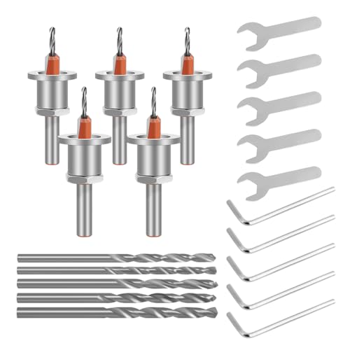 Senkbohrer Set für Holz, 8mm Holzbearbeitung Verstellbarer Senker mit Tiefenanschlag, Holzbohrer, Senkerbohrer 5 mit austauschbaren Bohrern für Holzbearbeitung, DIY-Bohren (8mm) von Agrdeed