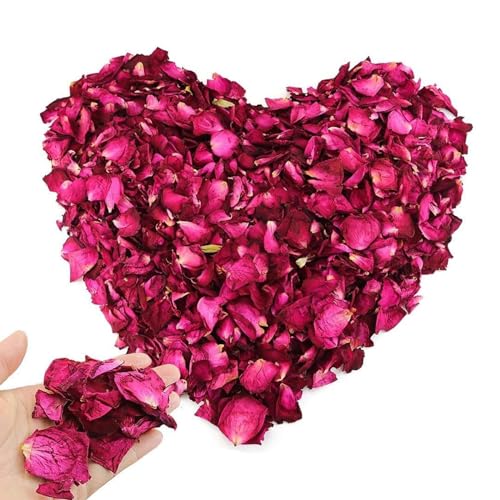 100g Rosenblüten Getrocknet Blütenblätter Hochzeit Rote Rosenblätter Badewanne Blumen Konfetti Hochzeitskonfetti Geeignet für DIY Hochzeitsdekoration Partydekoration Blumenkonfetti von AhLmA