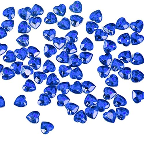 200 Herzen Deko Dimonds Blaues Diamantene Hochzeit Deko Streudeko aus Acryl Herz-Strass Glitzer-Herz-Dekor für Weihnachten, Hochzeit, Valentinstag und Vasenfüller (blau) von AhLmA