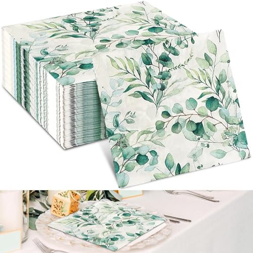 80 Stück Servietten Eukalyptus Servietten Hochzeitsservietten Servietten Hochzeit Eukalyptus perfekt für Hochzeits-Papierservietten, Konfirmationen, Babypartys, Gartenpartys und mehr von AhLmA