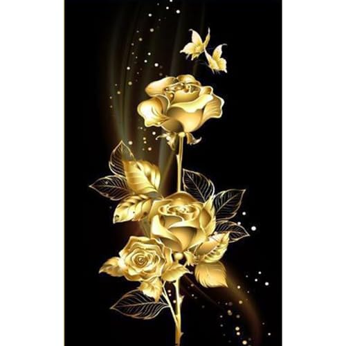 AhLmA Rose Flower Diamond Art Painting Diamond Painting Bilder Daiments Painting Erwachsene Diamond Painting Set Full mit Werkzeugsatz Heimdekoration für Unabhängige Ästhetik(30X40cm) von AhLmA