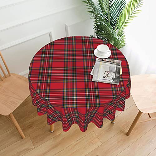 Round Fall Tischdecke 60 Zoll Wasserdichtes Küchentuch Tartan von Ahdyr