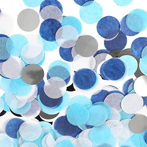 AhhiAboo 50g Buntes Rundes Konfetti - 1 Zoll Seidenpapier Konfetti Kreise Konfetti Sprinkles - Große Tabelle Konfetti für Valentine Geburtstag Hochzeit Party Dekoration Baby Dusche Dekoration (Blau) von AhhiAboo