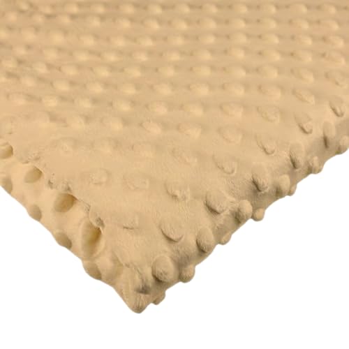 Polyester Meterware Stoff 50x160 cm - Minky Plüschstoff - Flauschiger Fleece für Kinderstoffe (Beige) von Ahoiikids