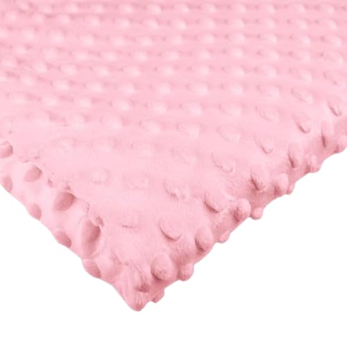 Polyester Meterware Stoff 50x160 cm - Minky Plüschstoff - Flauschiger Fleece für Kinderstoffe (Rosa) von Ahoiikids