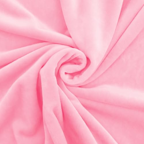 Premium Minky Fleece Stoff Meterware - Super Weicher Plüschstoff 260gsm - Microfaser Stoff in Verschiedenen Farben - 50x160cm (Rosa) von Ahoiikids