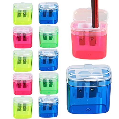 Ahuuen Bleistiftspitzer | Kompakter Spitzer Mit 2 Bohrungen | 12 Stück Handspitzer Mit Aufbewahrungsbox Für Schule Kunst Büro Ahuuen Bleistiftspitzer | Kompakter Spitzer Mit 2 Bohrungen | 12 Stück Handspitzer Mit Aufbewahrungsbox Für Schule Kunst Büro von Ahuuen