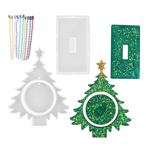 Ahuuen Fotohalter-Silikonform, Bilderrahmenform für Harz | Silikon Weihnachtsbaum Bilderrahmen Schreibtisch Ornament 2X Set,Festival-Bilderdekoration für den Schreibtisch zum einfachen Lösen von Ahuuen