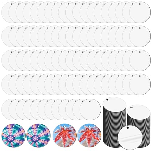 Runde Sublimationsohrrohlinge für Sublimation, doppelseitig, MDF-Holz, blanko, Sublimationsohrring für Sublimation, weiße Ohrringe für Bastelarbeiten, 200 Stück von AiDiYGECO