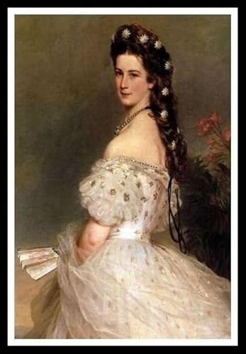 Kaiserin Elisabeth von Österreich in Tanzkleid Malerei von Franz Xaver Winterhalter DIY Diamant Malerei Kits für Erwachsene, 5D Full Round Drill Diamond Painting Kit Stickerei Kunst Wohnkultur von AiEiIiOiUi