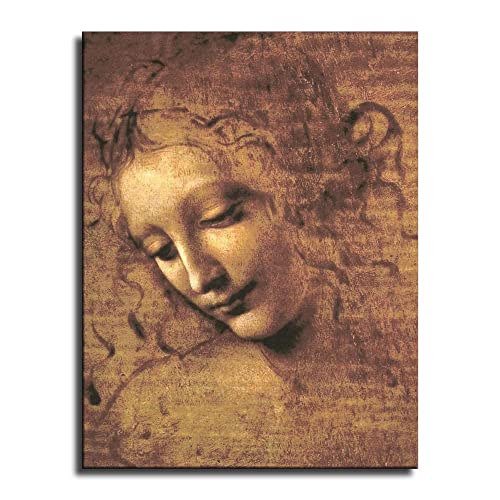 La Belle Ferronnière Malerei von Leonardo Da Vinci Diamond Painting Kits für Erwachsene, 5D Kristall Diamanten Kunst mit Zubehör Werkzeuge, Bild DIY Kunst Handwerk für Heimdekoration Geschenk von AiEiIiOiUi