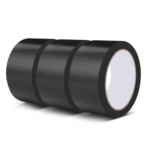 AiQInu 3 Rollen Panzertape Schwarz, 20m x 50mm Klebeband Wasserdicht Extra Stark Duct Tape, Reparaturband für Innen und Außen Gewebeband von AiQInu