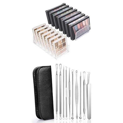 Bundle of AiQInu 2 Stück Kosmetik Organizer Lidschatten + AiQlnu 10 Stücke Mitesserentferner Komedonenquetscher Set von AiQInu